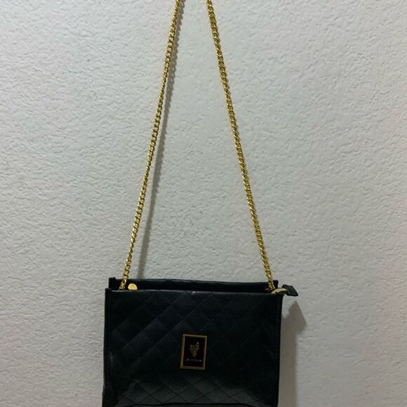New Younique Black Quilted Purse Cosmetic Bag Crossbody - Picture 1 of 12